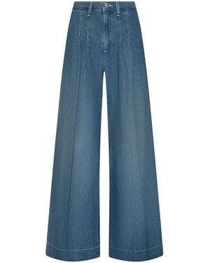 L'Agence Jayani Pleated Wide-Leg Jean - Blue