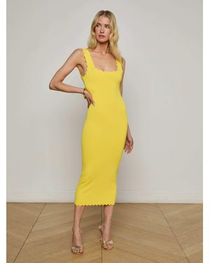 L'Agence Romona Knit Midi Dress - Yellow