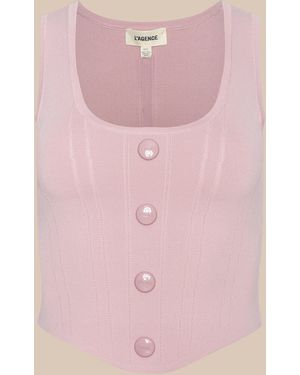 L'Agence Dove Knit Corset Top - Blue
