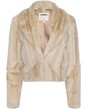 L'Agence Davy Faux Fur Jacket - Blue