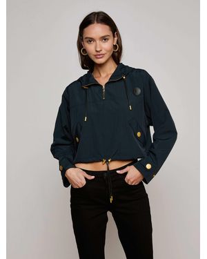 L'Agence Bronwyn Cropped Water-Repellent Windbreaker - Blue