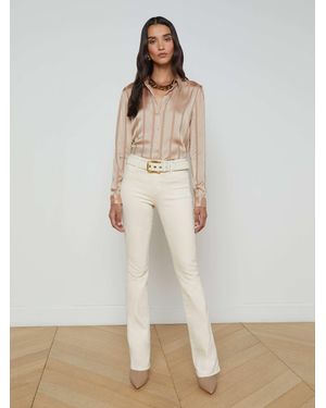 L'Agence Selma Coated Bootcut Jean - White