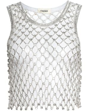 L'Agence Freia Crystal Tank Top - Blue