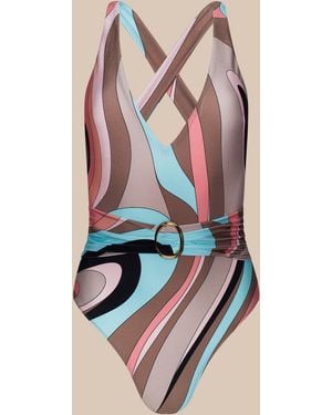 L'Agence Lisa Plunge One-Piece Swimsuit - Natural