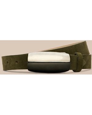 L'Agence Marlowe Suede Belt - Natural