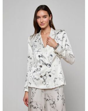 L'Agence Colin Silk Blazer - Gray