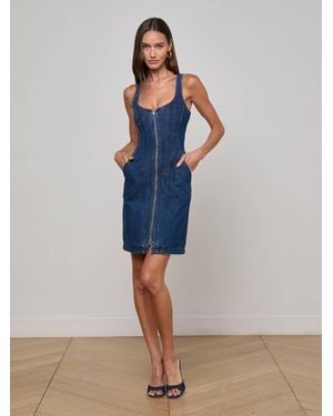 L'Agence Jaxyn Denim Dress - Blue