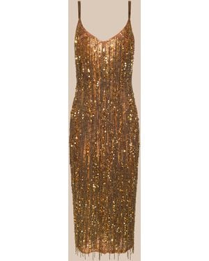 L'Agence Noella Sequin Fringe Dress - Natural