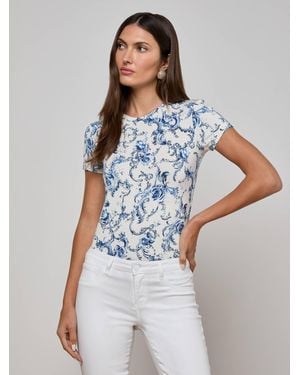 L'Agence 'Agence Ressi Fitted T-Shirt - Blue