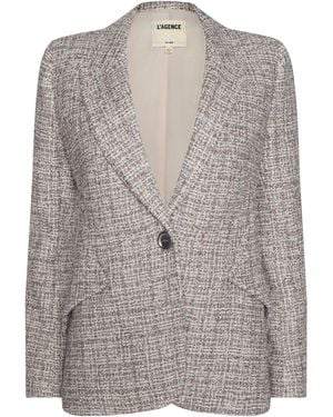L'Agence Chamberlain Tweed Blazer - Gray