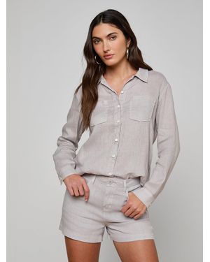 L'Agence Isla Linen Shirt - Grey