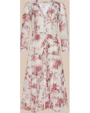 L'Agence Serafine Midi Dress - Natural