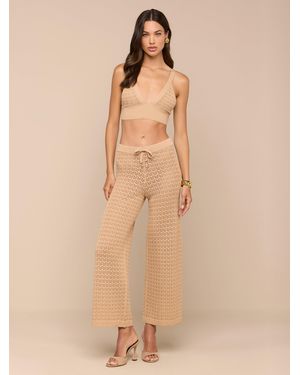 L'Agence Gaelle Pointelle Knit Pants - Natural