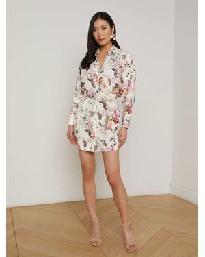 L'Agence Demie Linen-Blend Shirt Dress - Multicolour
