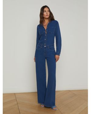 L'Agence Alicent Wide-Leg Jean - Blue
