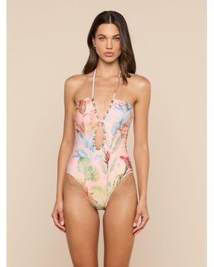 L'Agence Opus Halter One-Piece Swimsuit - Natural