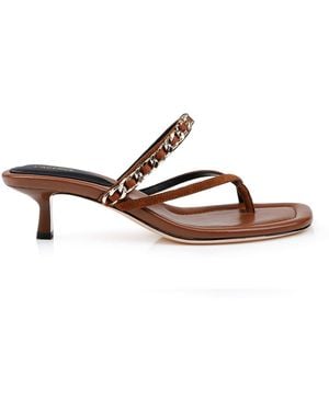 L'Agence Georgette Kitten-Heel Sandal - Brown