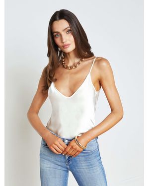 L'Agence Lexi Silk Camisole - White