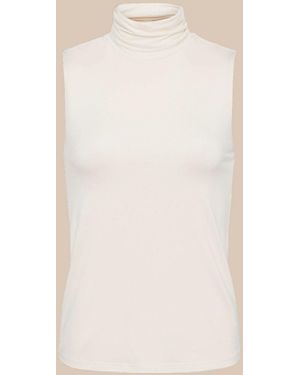 L'Agence Ceci Sleeveless Turtleneck - White