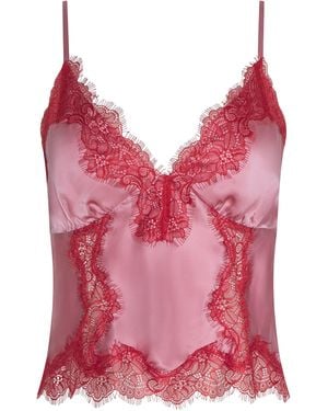 L'Agence Kimber Silk Lace Camisole - Red