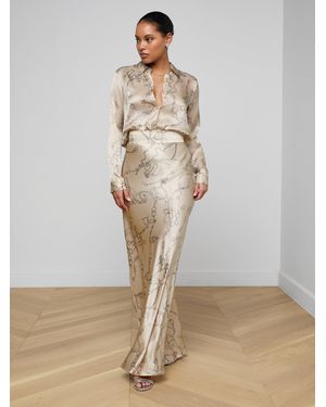 L'Agence Ryker Silk Maxi Skirt - Natural