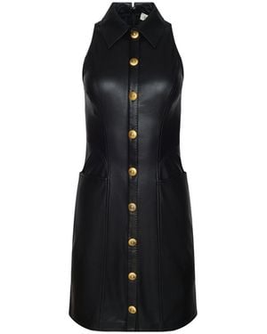 L'Agence Apolline Vegan Leather Dress - Black
