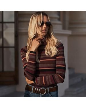 L'Agence Olene Striped Turtleneck - Purple