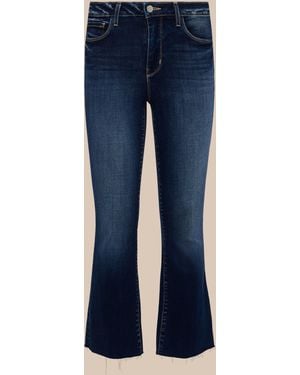 L'Agence Kendra Cropped Flare Jean - Blue