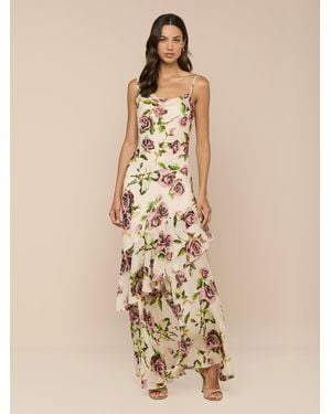 L'Agence Viola Silk Cowl-Neck Gown - Neutre