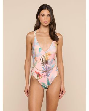 L'Agence Breana Plunge One-Piece Swimsuit - Pink