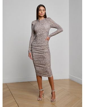 L'Agence Paityn Shirred Dress - Grey