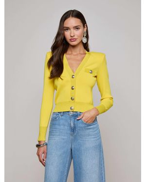 L'Agence Taya V-Neck Cardigan - Yellow