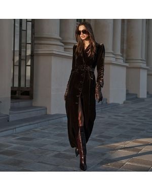 L'Agence Raini Velvet Maxi Dress - Black