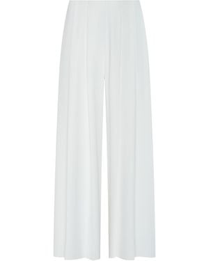 L'Agence Novalynn Cropped Pleated Trousers - White