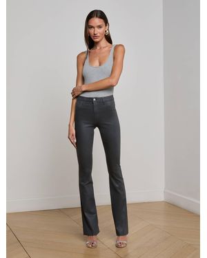 L'Agence Ruth Coated Straight-Leg Jean - Gray