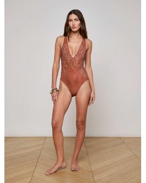 L'Agence Lisa Plunge One-Piece Swimsuit - Multicolour