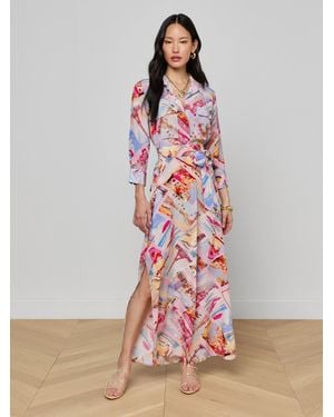 L'Agence 'Agence Cameron Silk Shirt Dress - Red