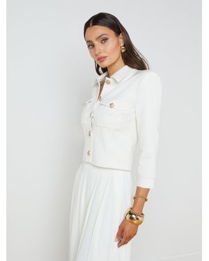 L'Agence Kumi Cropped Jacket - White