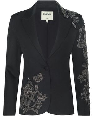 L'Agence Clementine Embellished Blazer - Black