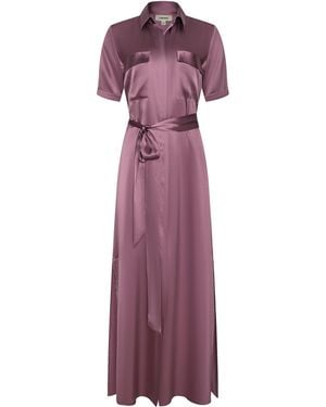 L'Agence Klement Silk Shirt Dress - Pink