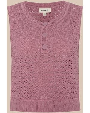 L'Agence 'Agence Carven Pointelle Knit Tank Top - Pink