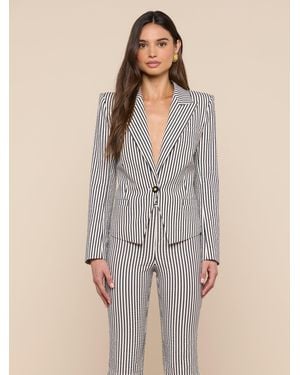 L'Agence Misa Seersucker Blazer - Gray