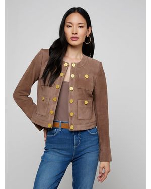 L'Agence Jayde Collarless Jacket - Blue