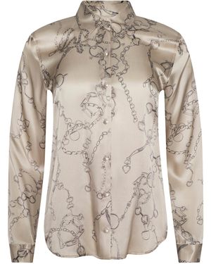 L'Agence Tyler Silk Blouse Top - Natural