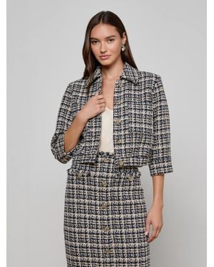 L'Agence Jia Tweed Jacket - Gray