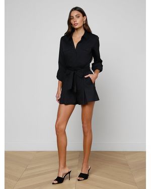 L'Agence Damira Poplin Short - Black