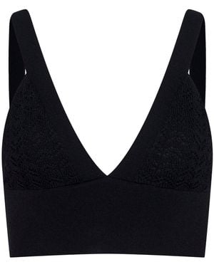 L'Agence Reverie Pointelle Knit Bralette - Black