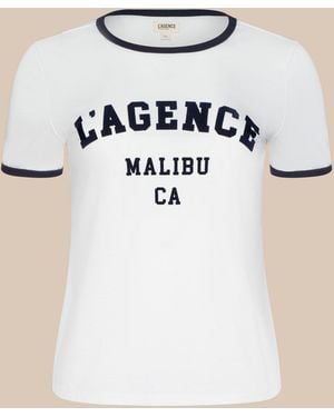 L'Agence Tommie Crewneck T-Shirt - Natural