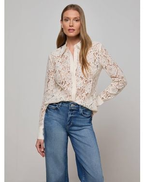 L'Agence Maia Lace Blouse Top - White