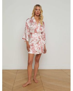 L'Agence Inez Silk Robe - Pink